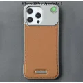 iPhone 16 Pro Parfümlü Koku Hazneli MagSafe Uyumlu Deri Kılıf Kahverengi