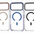 İphone 17 Pro Max  ile Uyumlu Magsafe Özellikli Kenarları Renkli Şeffaf Solo Kılıf