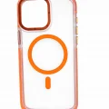 İphone 16 Plus ile Uyumlu Magsafe Özellikli Kenarları Renkli Şeffaf Solo Kılıf