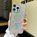 İphone 16 Pro Max Kılıf Diamont MagSafe Hologramlı Telefon Kılıfı