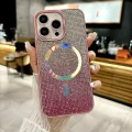 İphone 14 Pro Max Kılıf Diamont MagSafe Hologramlı Telefon Kılıfı