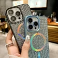 İphone 14 Pro Max Kılıf Diamont MagSafe Hologramlı Telefon Kılıfı