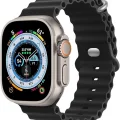 Apple Watch 6/7/8/9/10/11/SE/SE/SE3/ultra 38 40 41 S10/11 42mm İp Detay Dalga Tasarım Silikon Kordon Ocean Kordon