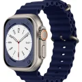 Apple Watch 6/7/8/9/10/11/SE/SE/SE3/ultra 38 40 41 S10/11 42mm İp Detay Dalga Tasarım Silikon Kordon Ocean Kordon