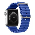 Apple Watch 6/7/8/9/10/SE/SE2/SE3/ultra Uyumlu 42 44 45 46 49mm İp Detay Dalga Tasarım Silikon Kordon
