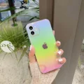 İphone 11 Parlak Rainbow Holografik Kamera Korumalı Sert Kılıf