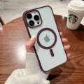 İphone 12-12 Pro Magsafe Uyumlu Mat Çerçeveli Telefon Kılıfı