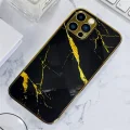 İphone 13 Pro Max Marble Parlak Mermer Desenli Cam Telefon Kılıfı
