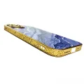 İphone 13 Pro Max Marble Parlak Mermer Desenli Cam Telefon Kılıfı