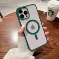 İphone 14 Pro Magsafe Uyumlu Mat Çerçeveli Telefon Kılıfı