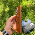 İphone 14 Pro Max Magsafe Leather Stantlı Telefon Kılıfı