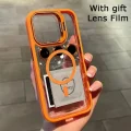 iPhone 14 Uyumlu Kılıf Klon Stantlı + Lens Korumalı MagSafe Telefon Kılıfı