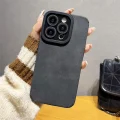 İphone 15 İle Uyumlu Premium Suni Suet Kamera Korumalı Kılıf