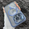 iPhone 15 Plus Uyumlu Kılıf Klon Stantlı + Lens Korumalı MagSafe Telefon Kılıfı