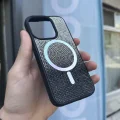 İphone 15 Pro Kılıf Diamont MagSafe Hologramlı Telefon Kılıfı