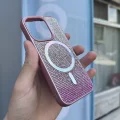 İphone 15 Pro Kılıf Diamont MagSafe Hologramlı Telefon Kılıfı