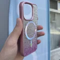 İphone 15 Pro Kılıf Diamont MagSafe Hologramlı Telefon Kılıfı