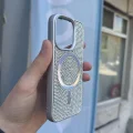 İphone 15 Pro Kılıf Diamont MagSafe Hologramlı Kapak