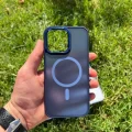 İphone 15 Pro MagSafe Uyumlu Mat Krom Telefon Kılıfı