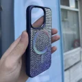 İphone 15 Pro Max Kılıf Diamont MagSafe Hologramlı Telefon Kılıfı
