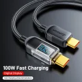 Joyroom 100W Type-C to Type-C Digital Display Fast Charging Data Cable 1.2m-Blue