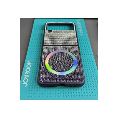 Galaxy Z Flip 4 İle Uyumlu MagSafe Diamont Serisi Kılıf