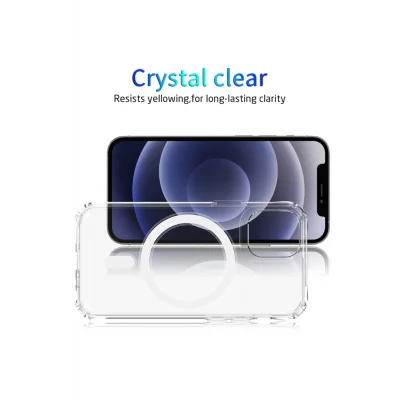 Apple Iphone 12 6,1 Inç Magesafe Özellikli Silikon Şeffaf Kılıf-kapak