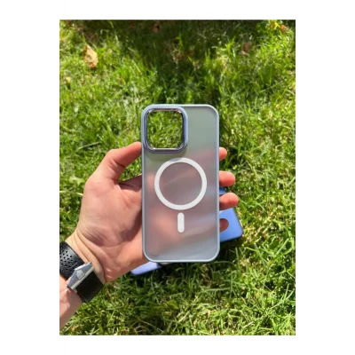 İphone 14 Plus Magsafe Mat Krom Kapak