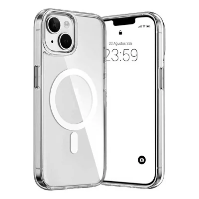 İphone 15 Plus Magsafe Sert Şeffaf Kapak