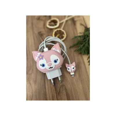 Şarj Aleti Adaptör Ve Kablo Koruyucu Figürlü