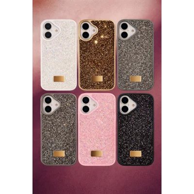 İphone 17 İle Uyumlu İnce Parlak Taşlı Premium Sw Kılıf
