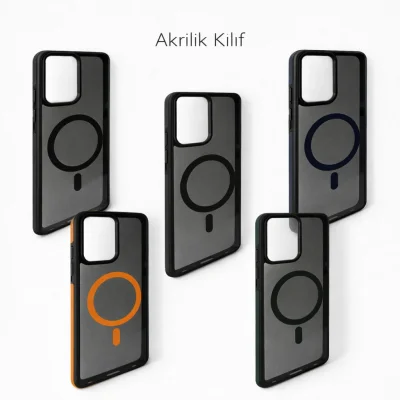 İphone 14 Pro Max ile Uyumlu Magsafe Özellikli Transparan Akrilik Telefon Kılıfı