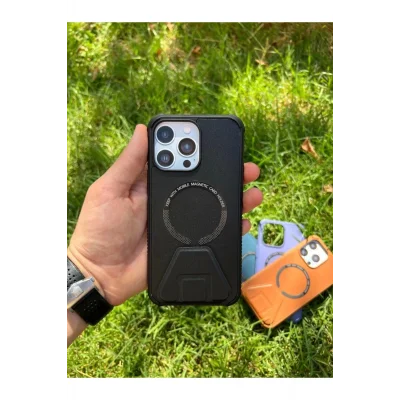 İphone 11 Magsafe Leather Stantlı Telefon Kılıfı