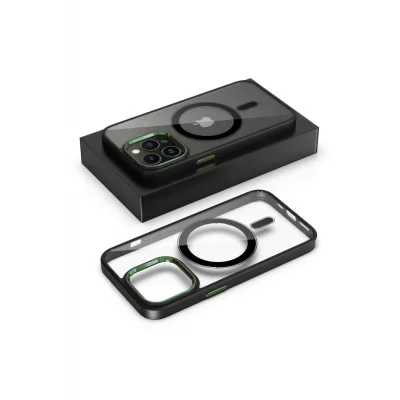 İphone 13 Pro Max Magsafe Leon Çerçeveli Cep Telefonu Kılıfı