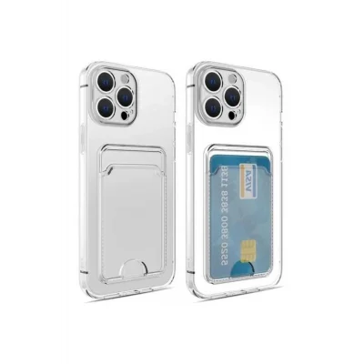 İphone 14 Şeffaf Kartlıklı Kapak-Kılıf