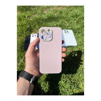 İphone 15 Pro Max Uyumlu Parlak Premium Renkli Cam Telefon Kılıfı