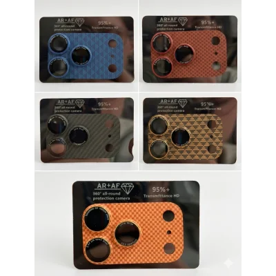 iPhone 17 Pro Max Tam Kapatan Desenli Karbon Lens Koruyucu