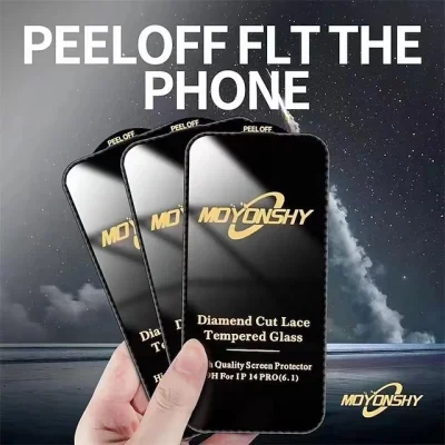 İphone14 pro max 3D Elmas Kesim Diamont Cam Ekran Koruyucu