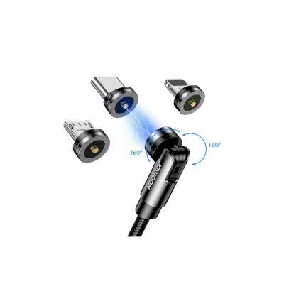 Joyroom Çoklu Manyetik Şarj Kablo-Lightning+Type-C+Micro-1.2m