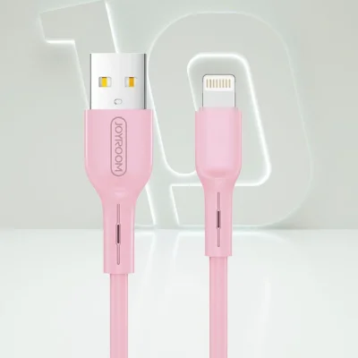 Joyroom S-M357S İphone Lightning Şarj ve Data Kablosu 2A 1m Pembe