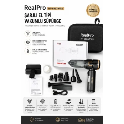 REALPRO ÇOK FONKSİYONLU ARAÇİÇİ ELEKTRİKLİ SÜPÜRGE
