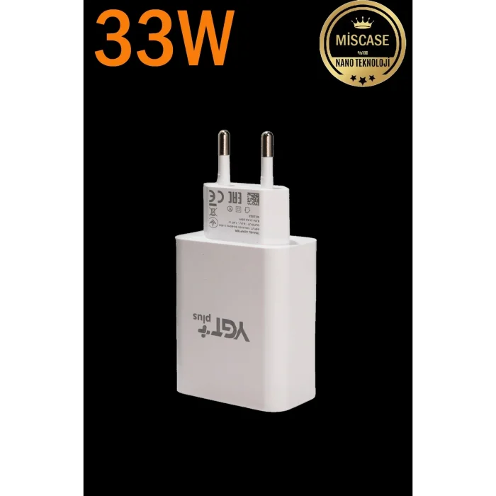 33w Turbo Şarj Özellikli USB + PD Şarj Aleti