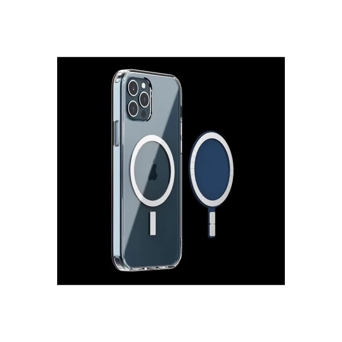 Iphone 12 Pro Max Dayanıklı Manyetik Şeffaf Kılıf (MAGSAFE UYUMLU)