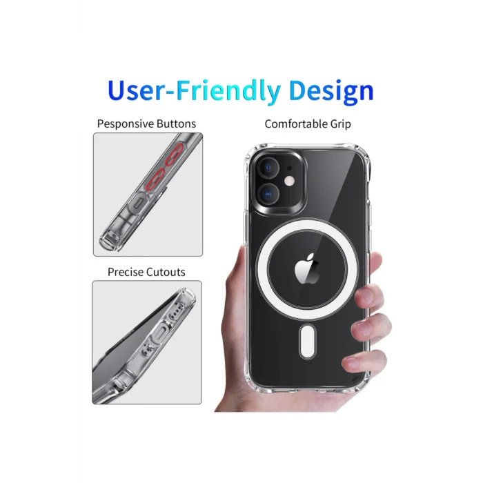 Apple Iphone 12 6,1 Inç Magesafe Özellikli Silikon Şeffaf Kılıf-kapak