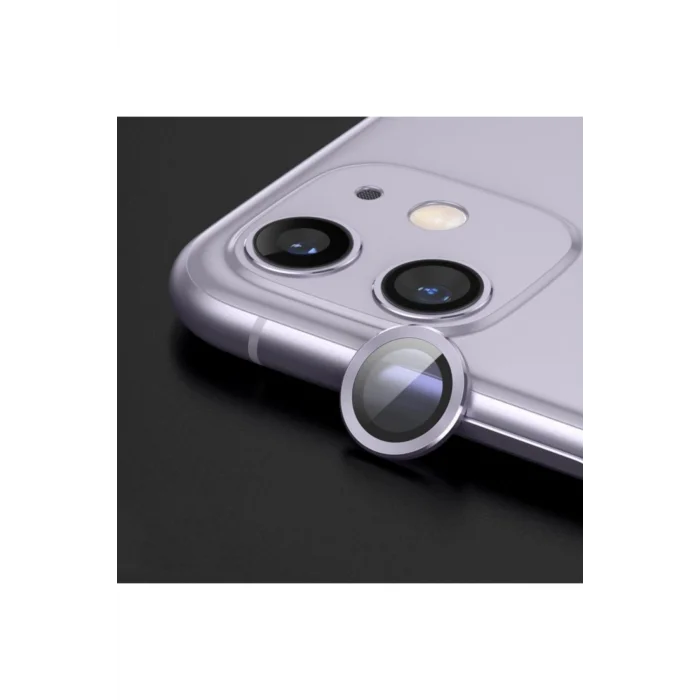Iphone 12 Pro Max Toz Geçirmez Temperli Kamera Lens Koruyucu Lila