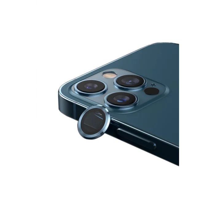Iphone 13 Pro / 13 Pro Max Uyumlu Toz Geçirmez Temperli Kamera Lens Koruyucu Açık Mavi