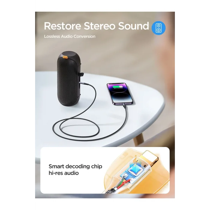 SY-A06 Ses Aktarım Çevirici AUX Audio Kablo Lightningden 3.5mm