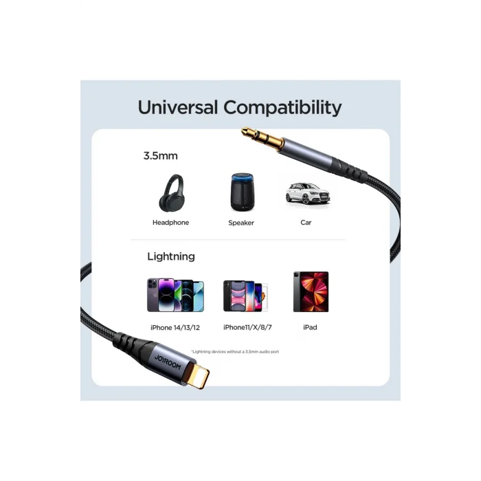 SY-A06 Ses Aktarım Çevirici AUX Audio Kablo Lightningden 3.5mm