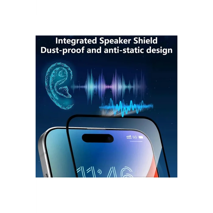 iPhone 17 Pro Max Uyumlu Hayalet Kırılmaz Cam Tam Kaplayan Ekran Koruyucu