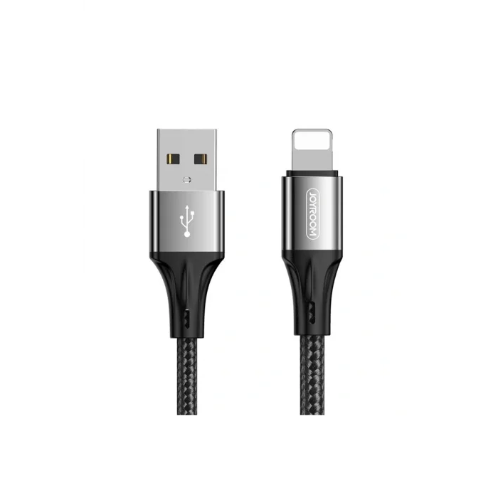 S-1230N6 iPhone Lightning Hızlı Şarj ve Data Kablosu Örgü 3A 1.2M Siyah